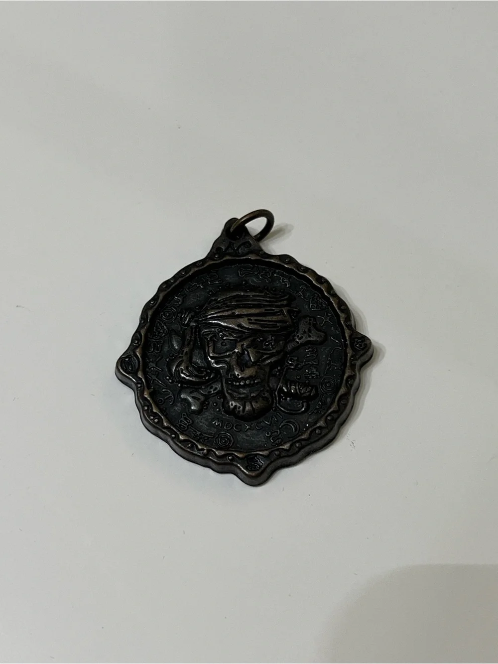 Disney Pirates League Skull Medallion Pendant Pirate Coin Charm